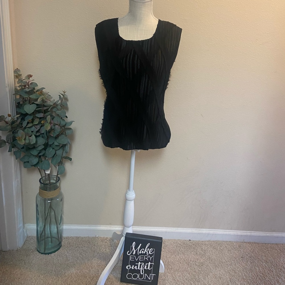 Dressbarn Blouse Black Size 14/16 Polyester